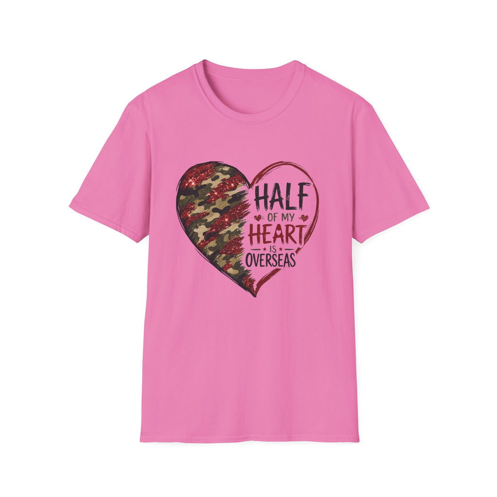 Half My Heart Is Overseas Camo Heart T-Shirt