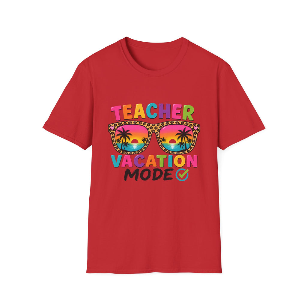 Teacher Vacation Mode T-Shirt — Tropical Sunglasses Graphic