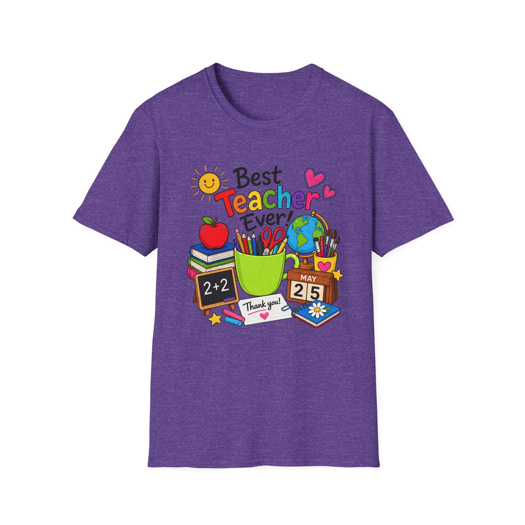 Teacher Appreciation T-Shirt – "Best Teacher Ever" Colorful Classroom Design