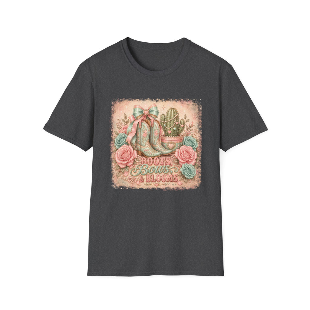 Cowgirl Boots & Cactus Floral Western Graphic Tee