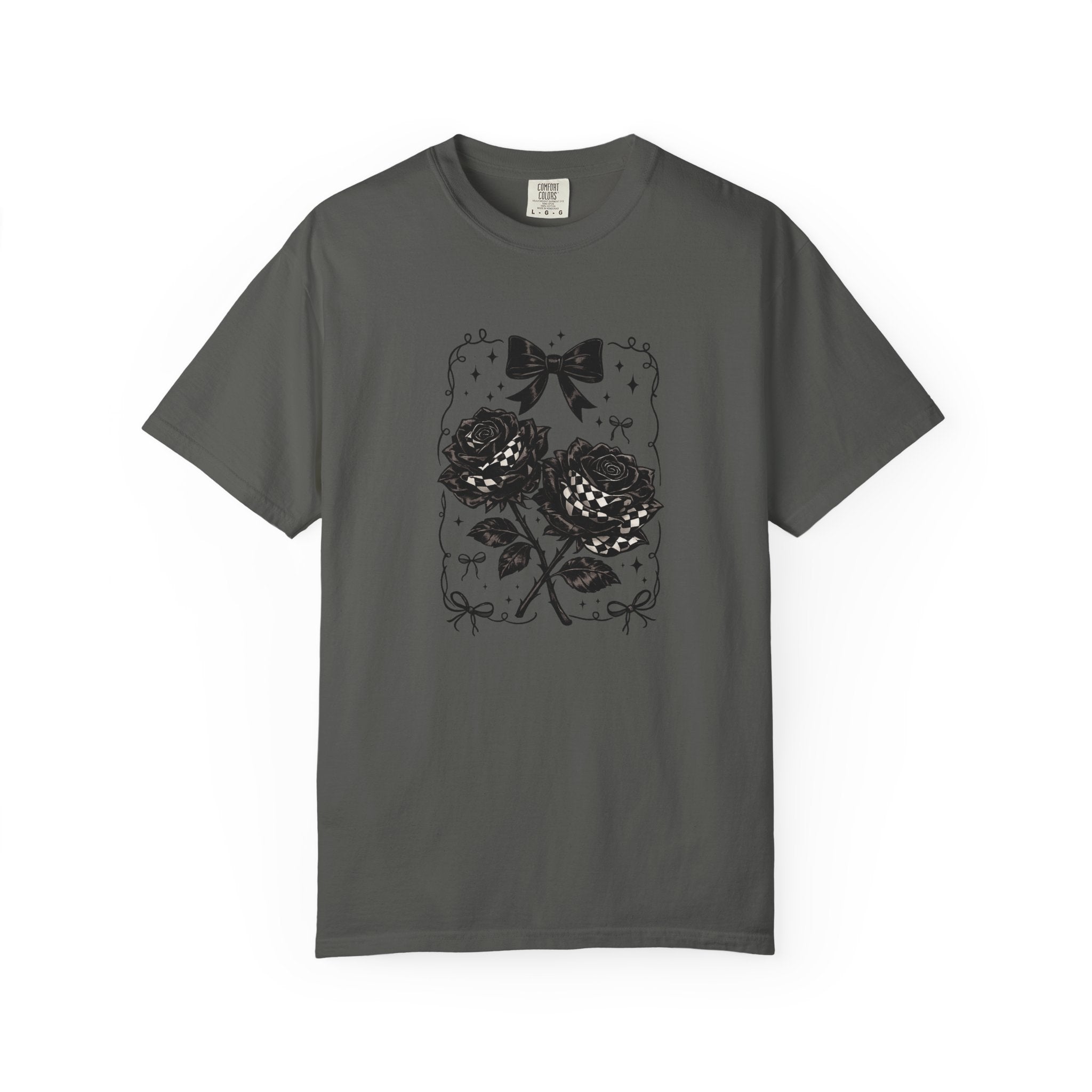 Floral Black Roses Vintage Comfort Colors T-Shirt