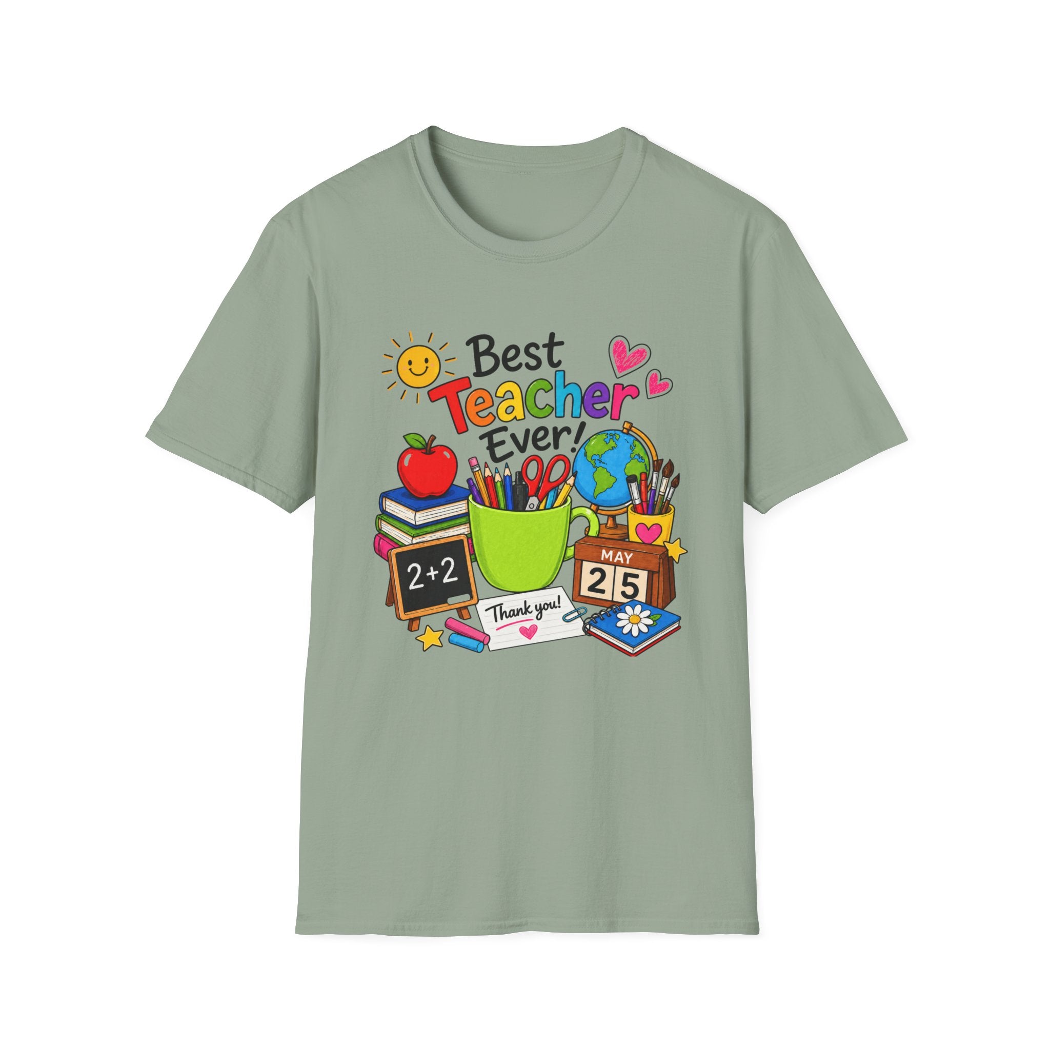 Teacher Appreciation T-Shirt – "Best Teacher Ever" Colorful Classroom Design