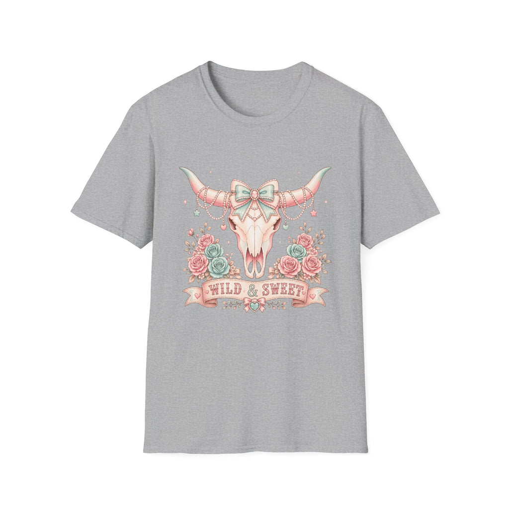 Western Coquette Floral Skull Graphic Tee