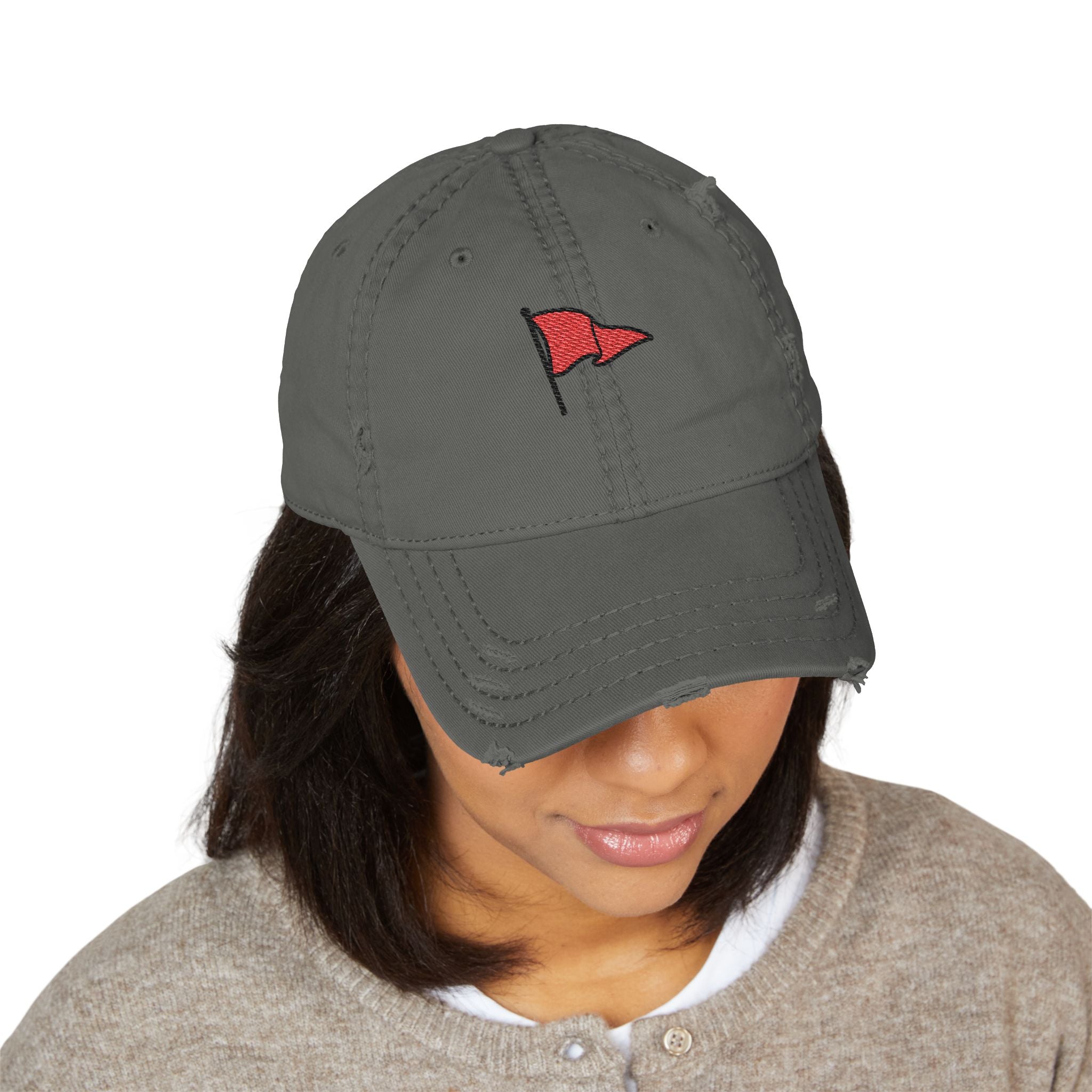 Distressed Embroidered Unisex Hat — Red Flag Golf Cap