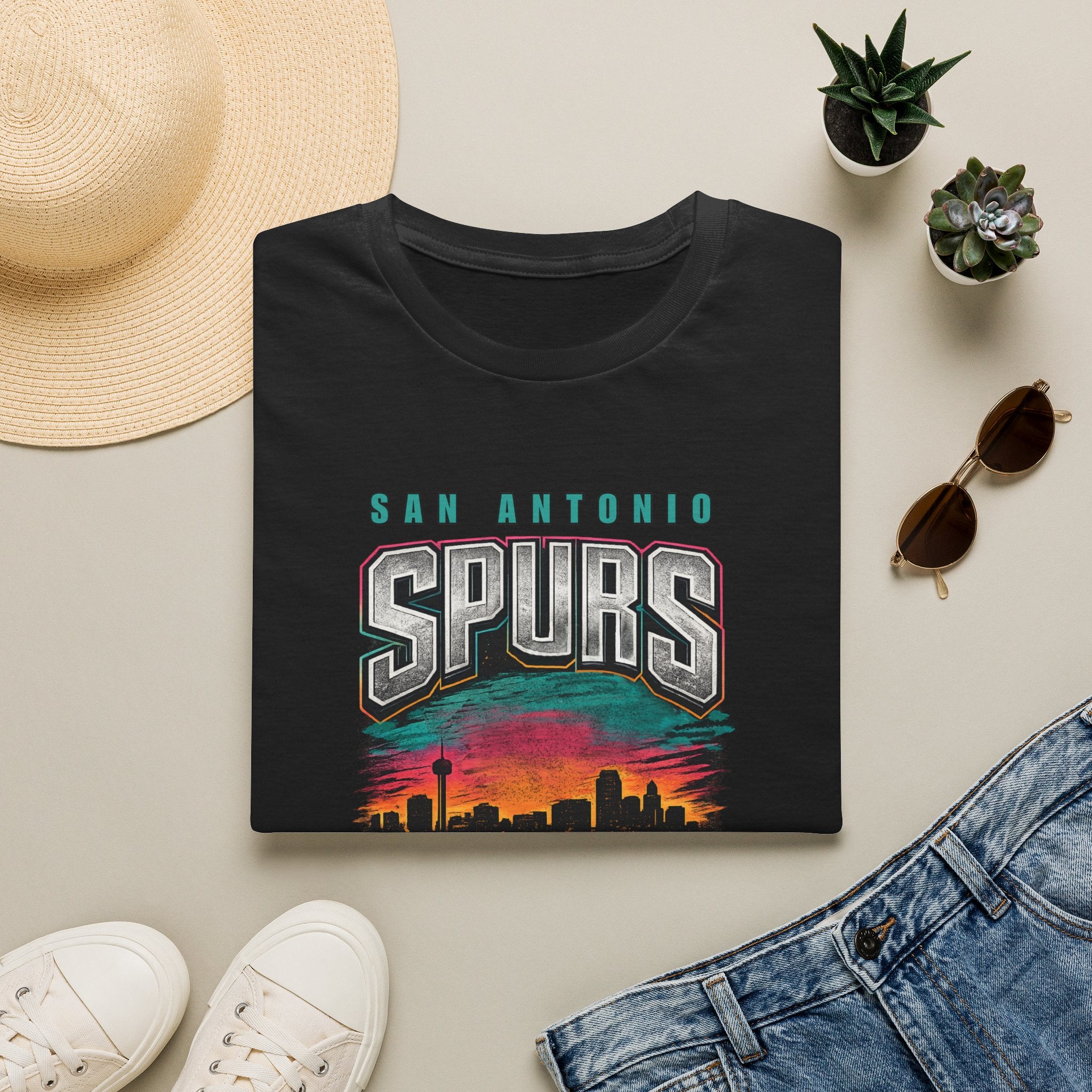 San Antonio City Skyline Spurs T-Shirt