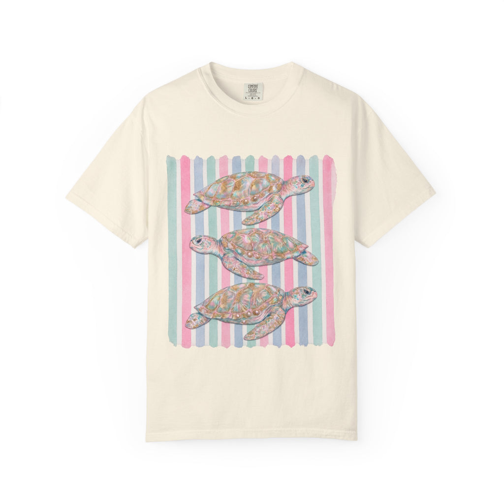 Sea Turtle Trio Pastel Beach Vibes Comfort Colors T-Shirt
