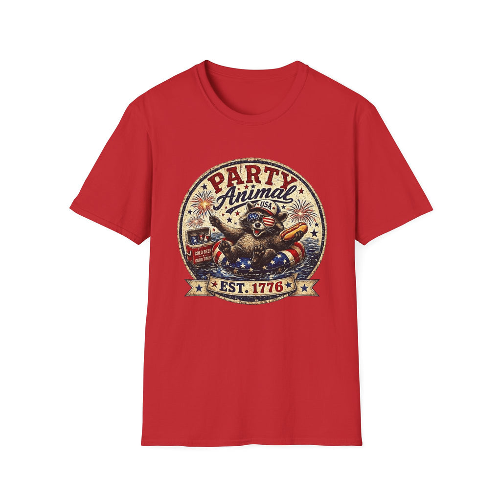 Party Animal T-Shirt — Patriotic 1776 Fourth of July Graphic Tee
