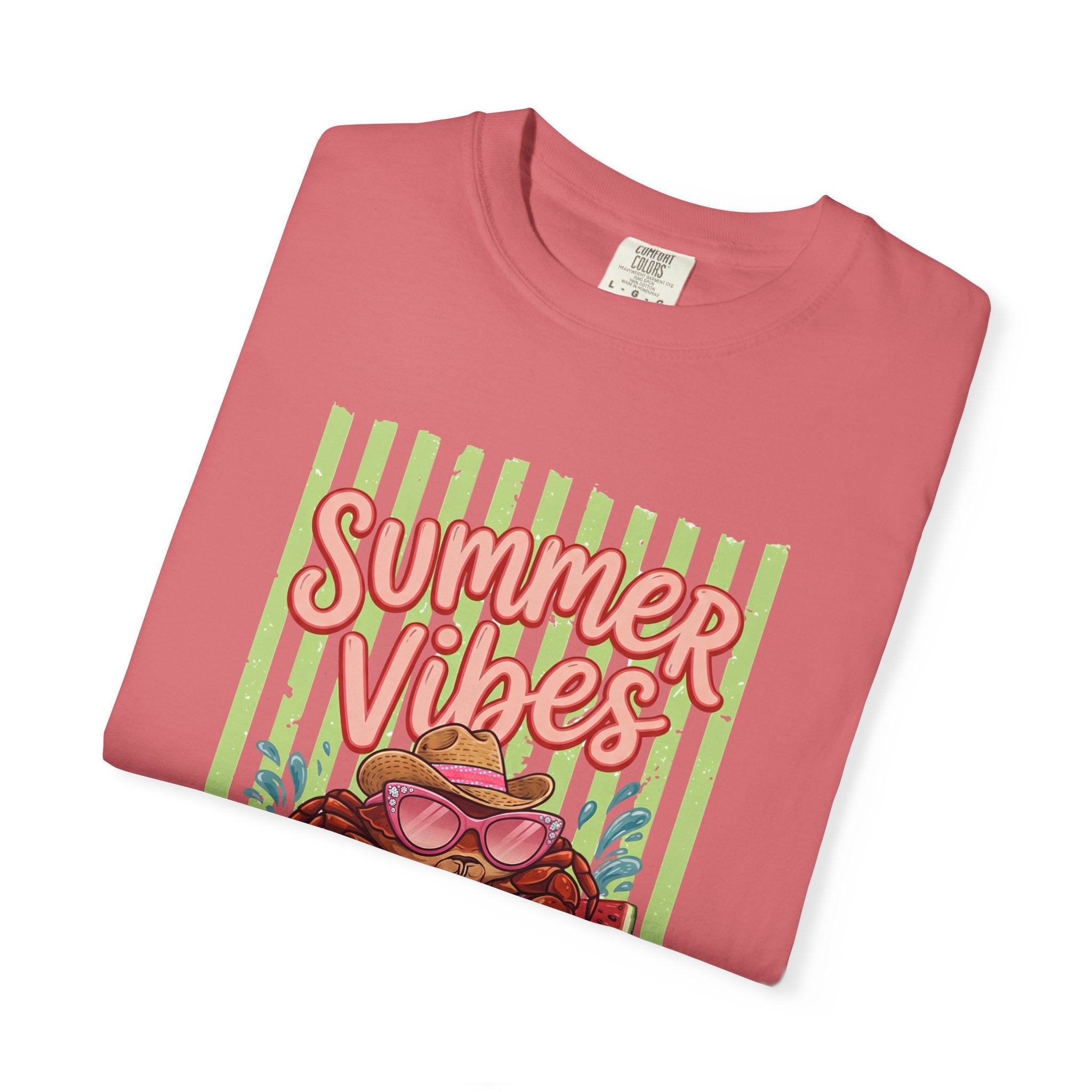 Summer Vibes Watermelon Crab Comfort Colors TShirt