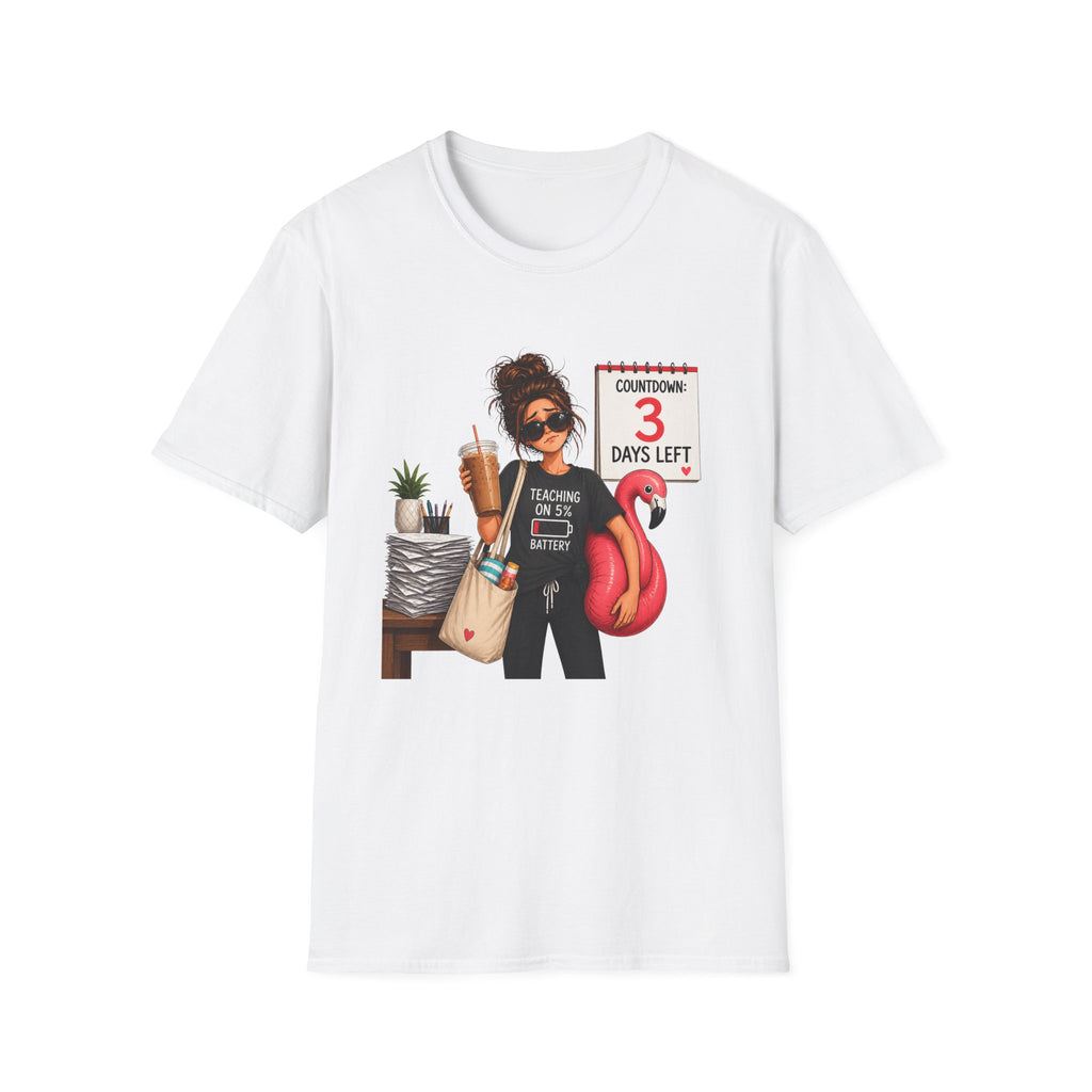Teacher Countdown 3 Days Left T-Shirt — Funny End‑of‑School Vacation Tee