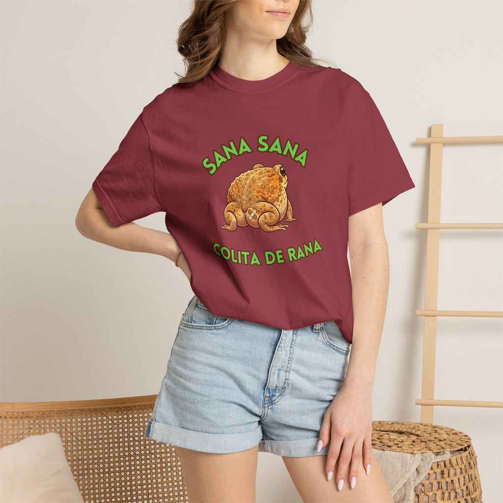 Sana Sana Colita de Rana Comfort Colors T-Shirt — Cute Spanish Frog Saying Healing Charm