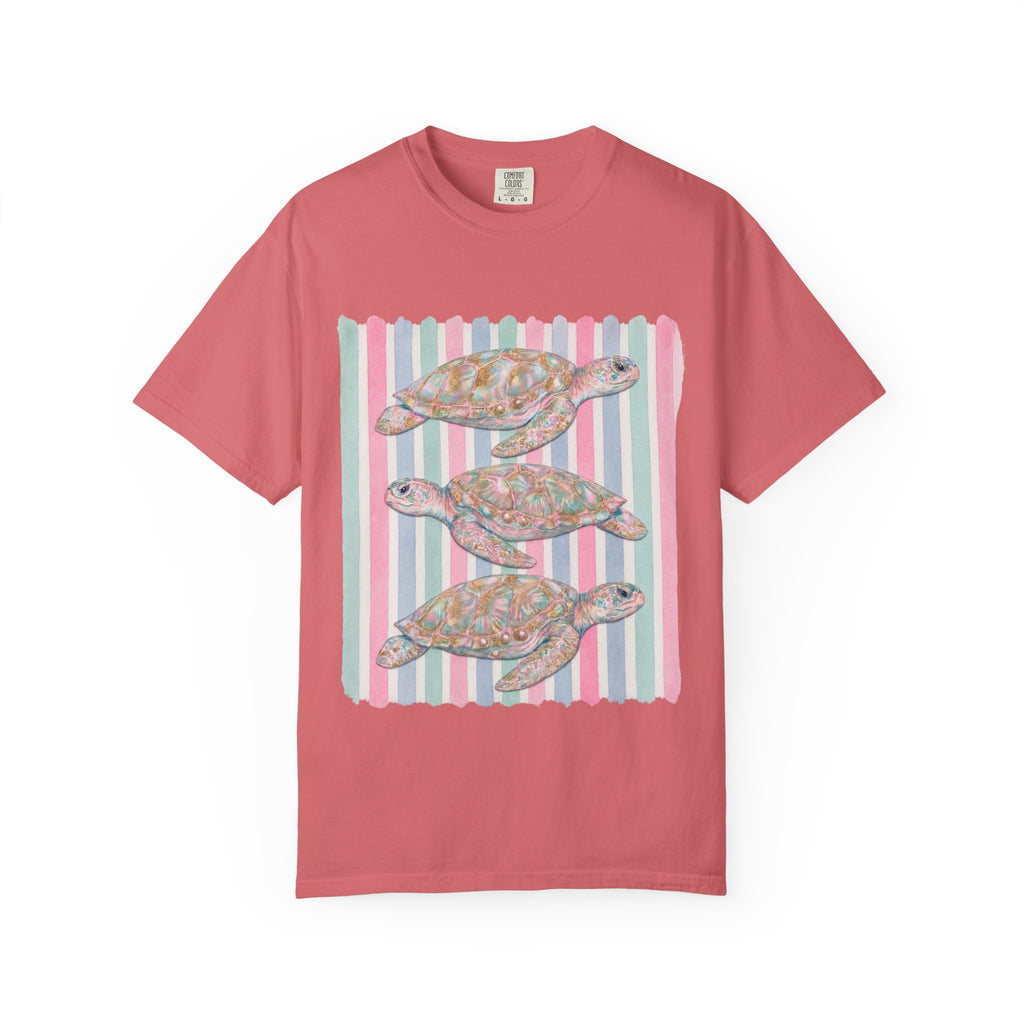 Sea Turtle Trio Pastel Beach Vibes Comfort Colors T-Shirt