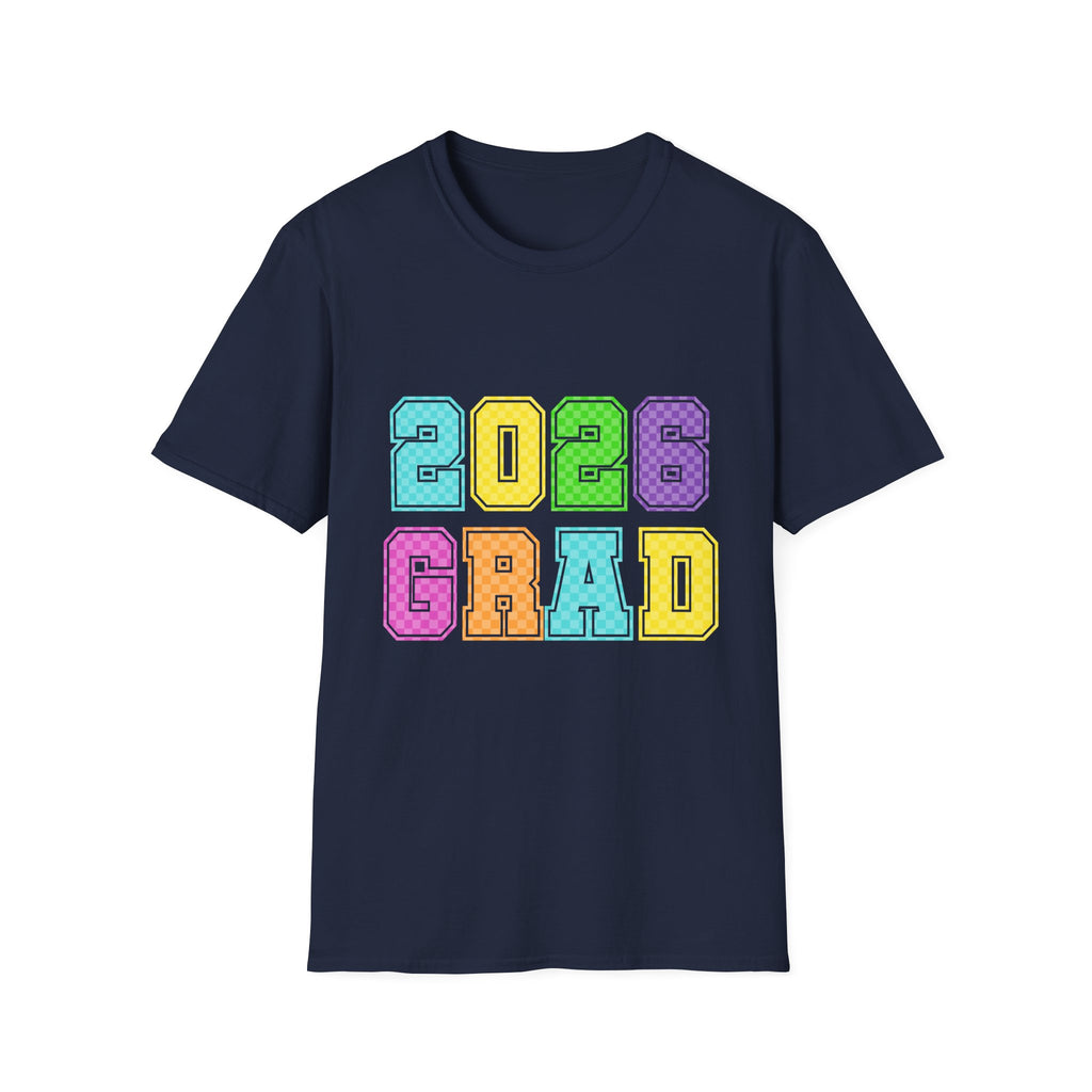 2026 Grad T-Shirt — Colorful Block Letter Graduation Tee