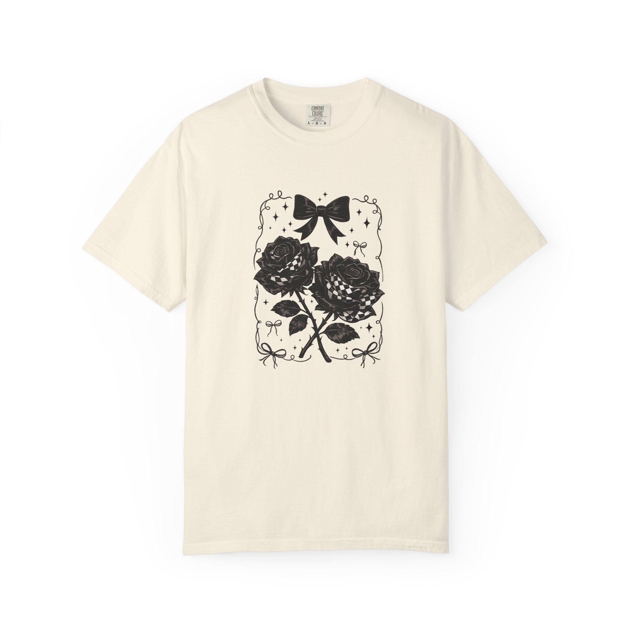 Floral Black Roses Vintage Comfort Colors T-Shirt