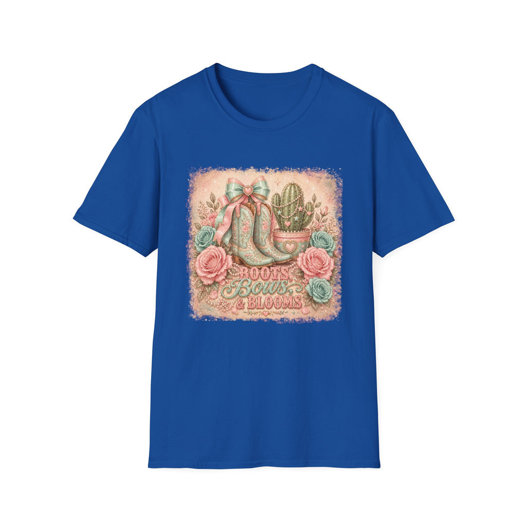 Cowgirl Boots & Cactus Floral Western Graphic Tee