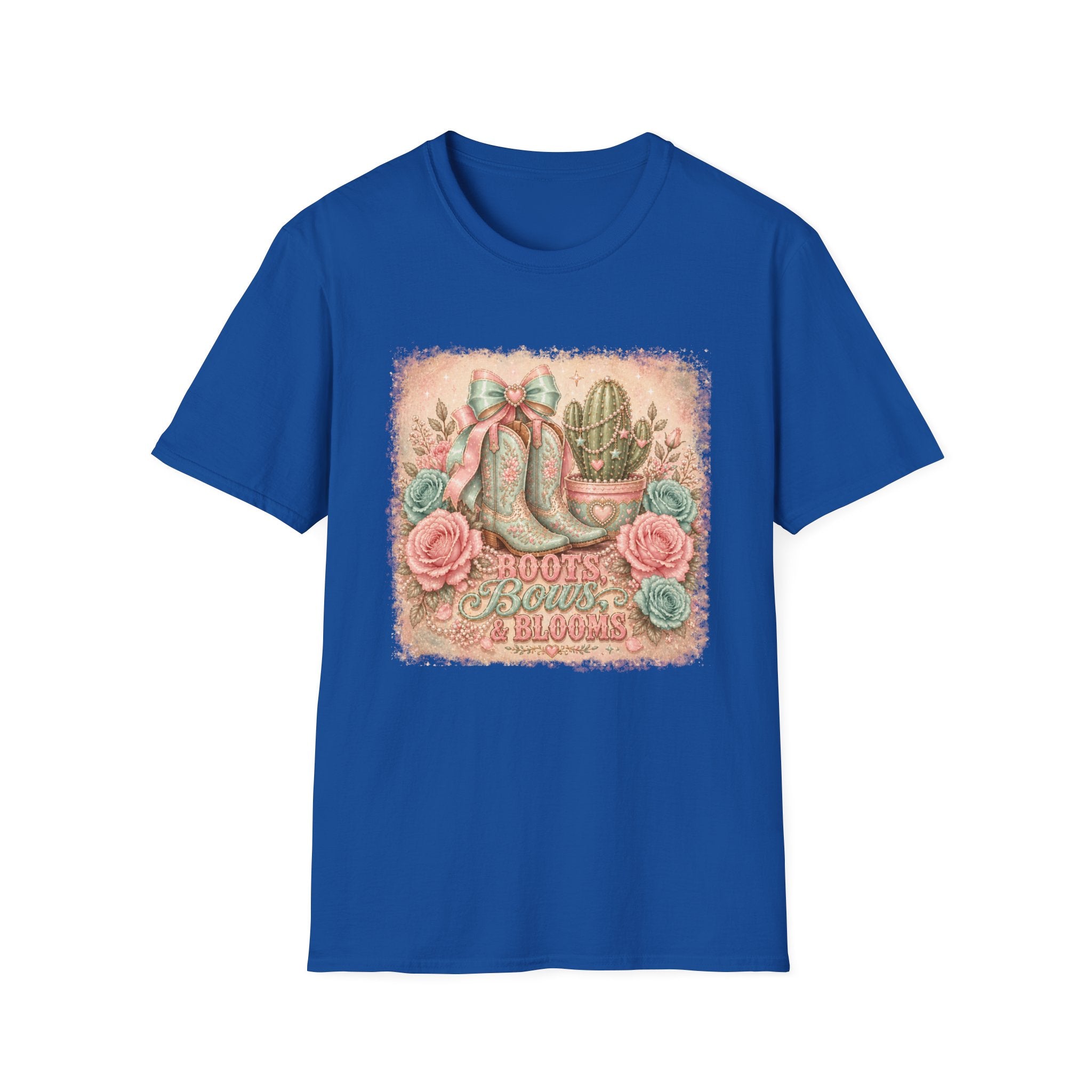 Cowgirl Boots & Cactus Floral Western Graphic Tee