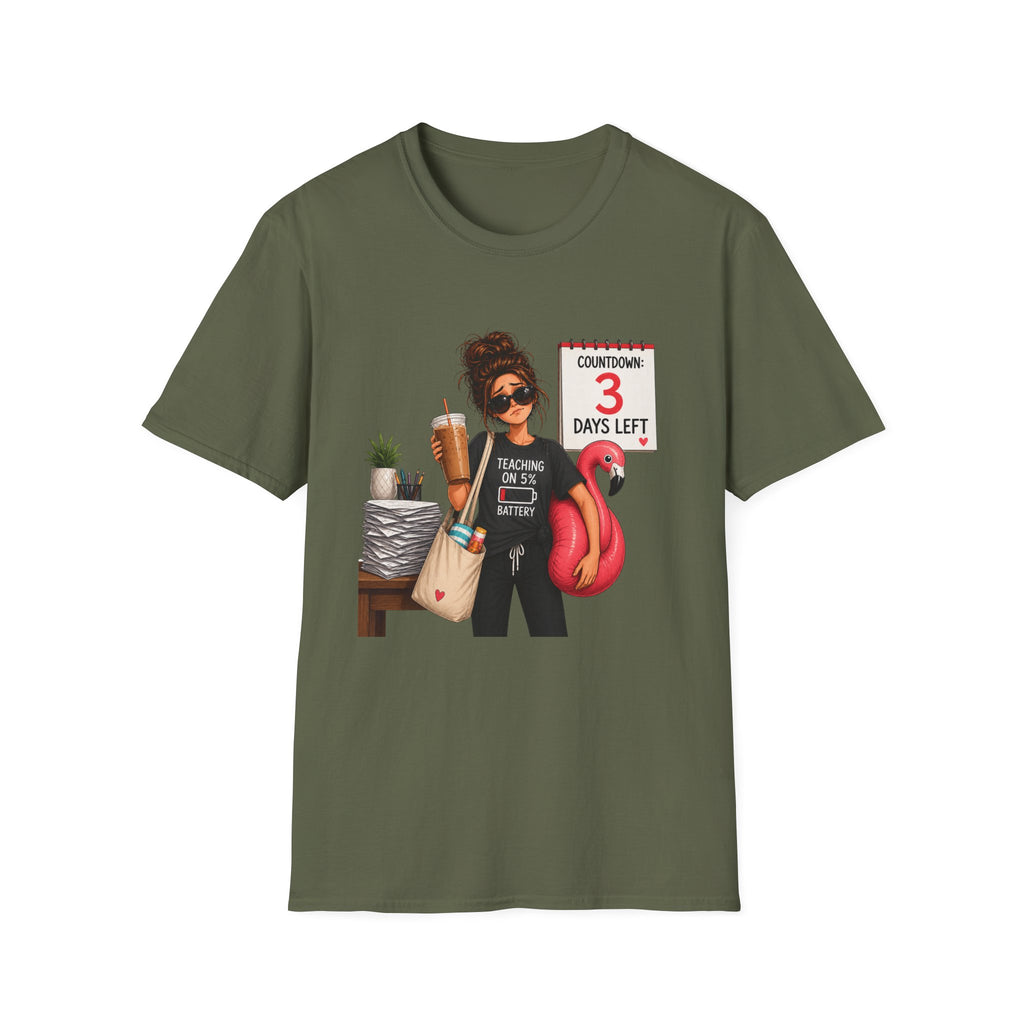 Teacher Countdown 3 Days Left T-Shirt — Funny End‑of‑School Vacation Tee