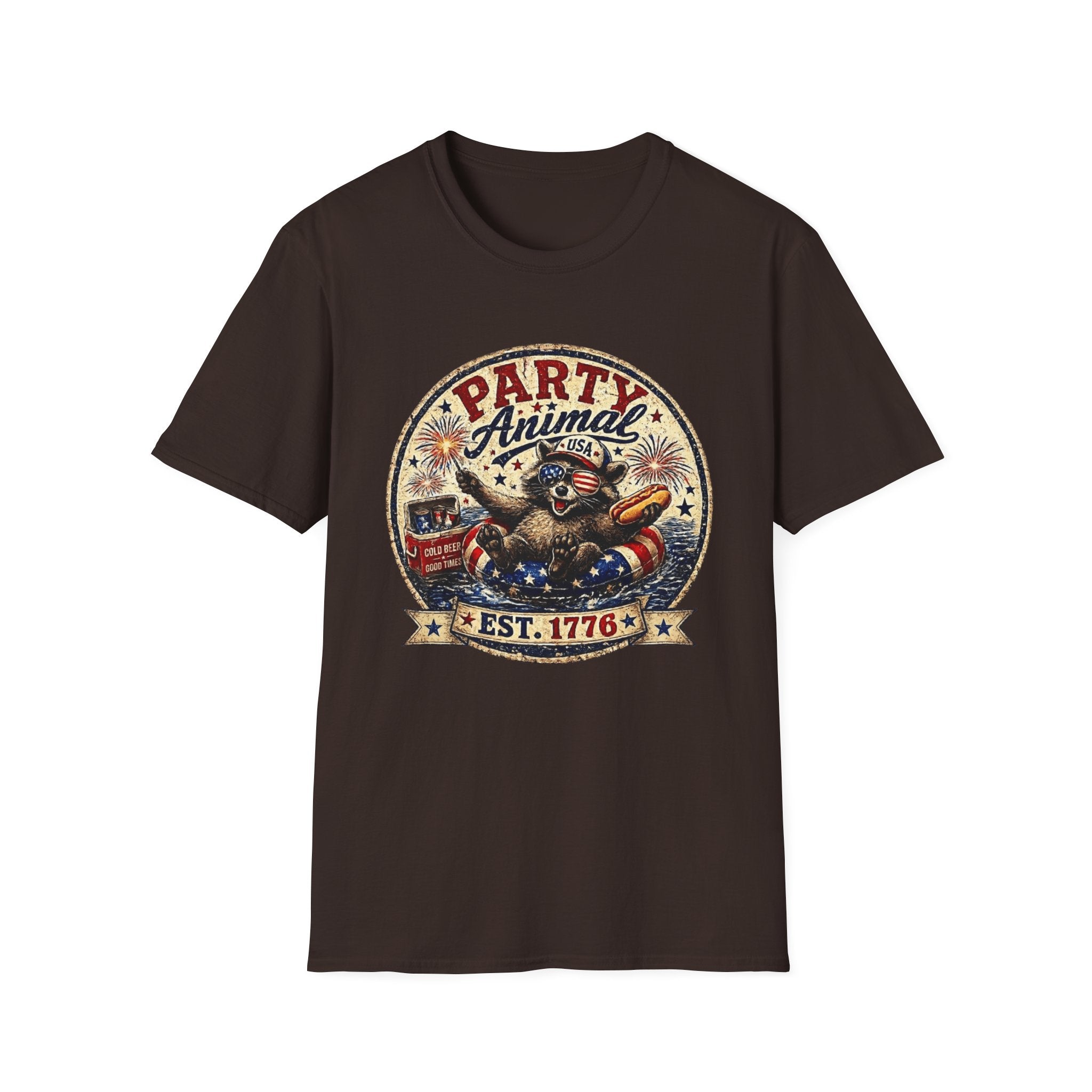 Party Animal T-Shirt — Patriotic 1776 Fourth of July Graphic Tee