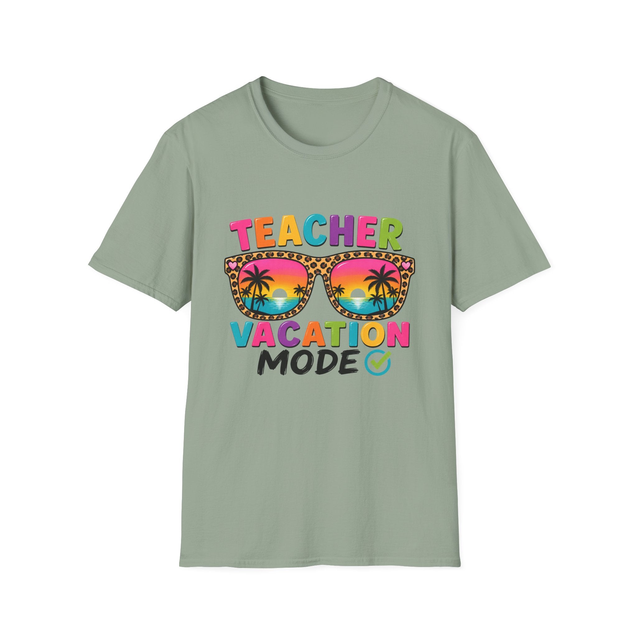 Teacher Vacation Mode T-Shirt — Tropical Sunglasses Graphic