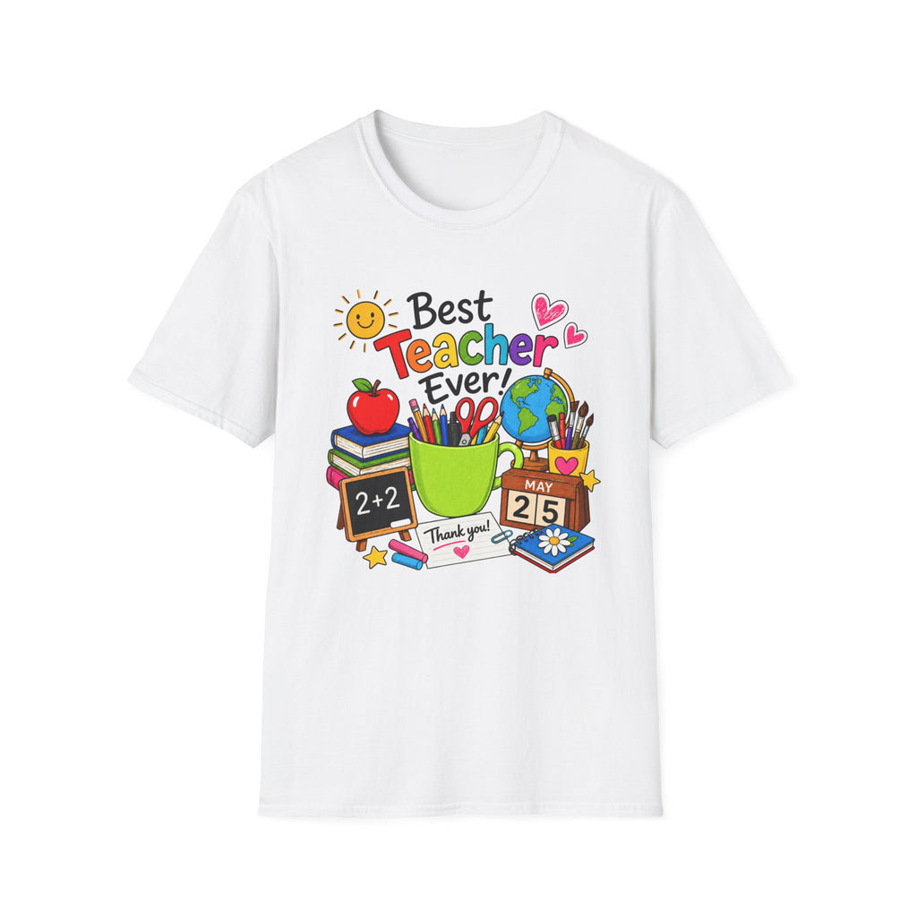 Teacher Appreciation T-Shirt – "Best Teacher Ever" Colorful Classroom Design