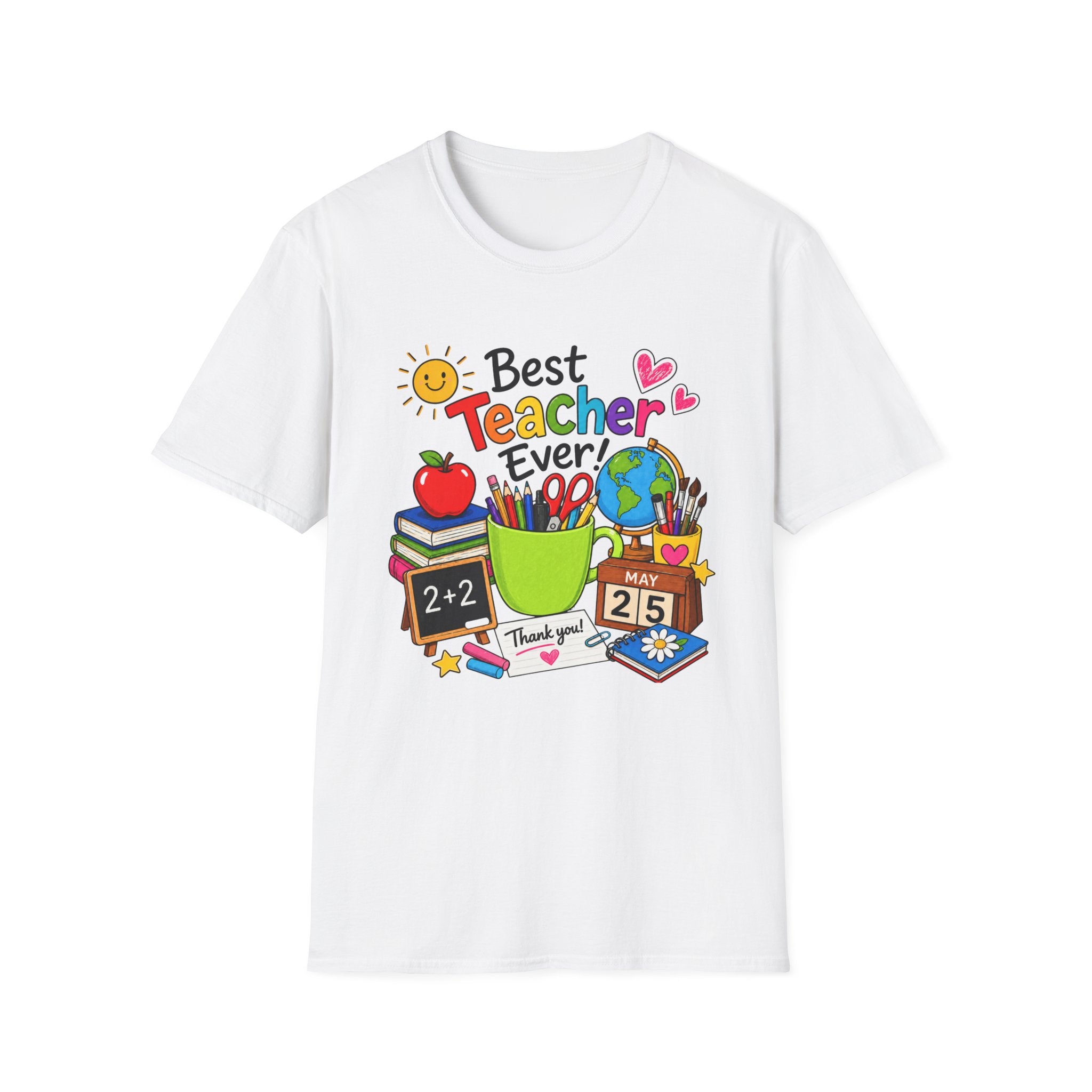 Teacher Appreciation T-Shirt – "Best Teacher Ever" Colorful Classroom Design