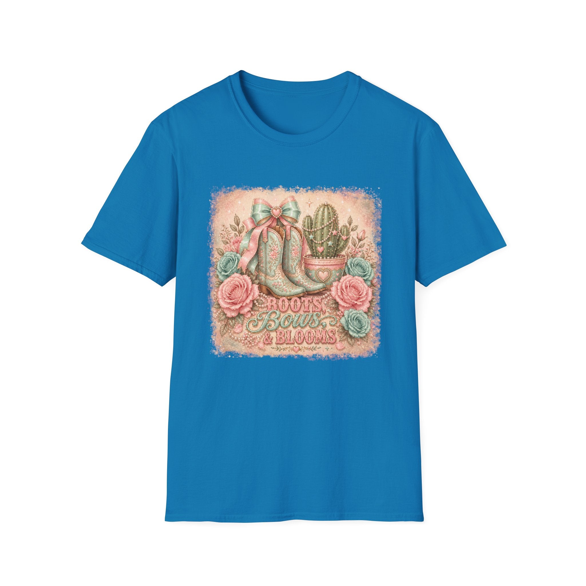 Cowgirl Boots & Cactus Floral Western Graphic Tee