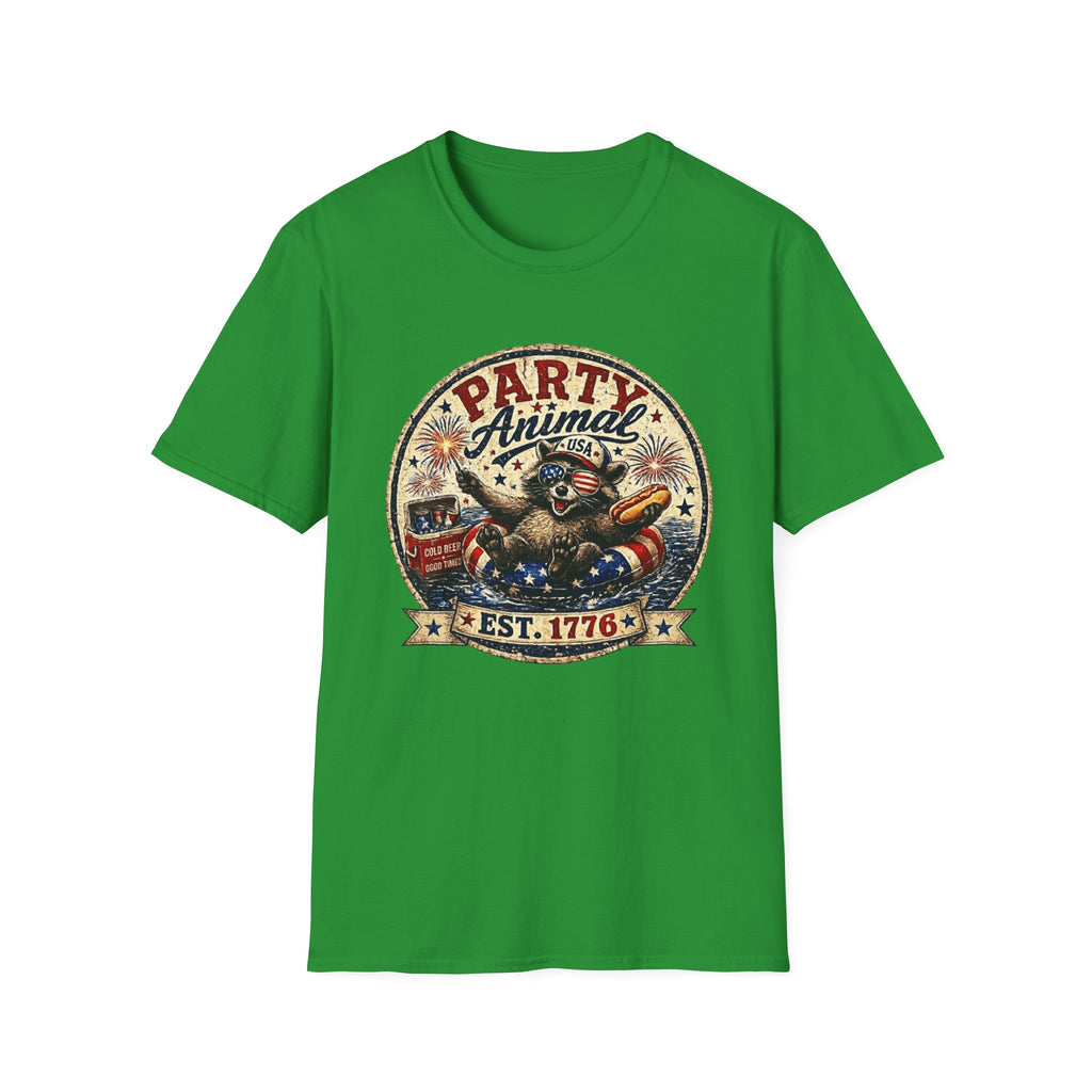 Party Animal T-Shirt — Patriotic 1776 Fourth of July Graphic Tee