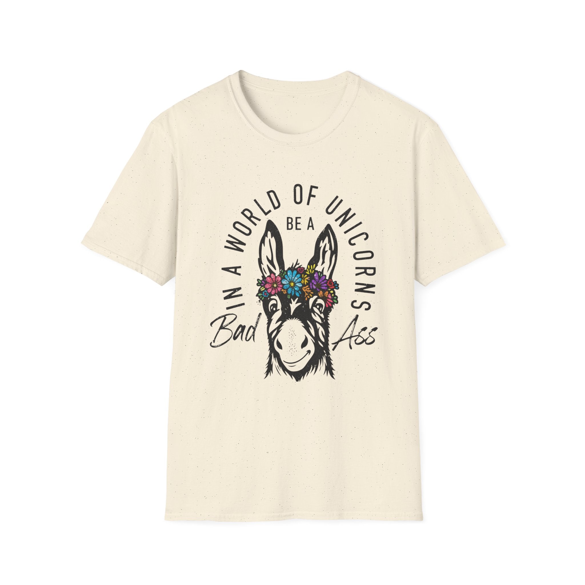 Funny Donkey Floral Crown T-shirt