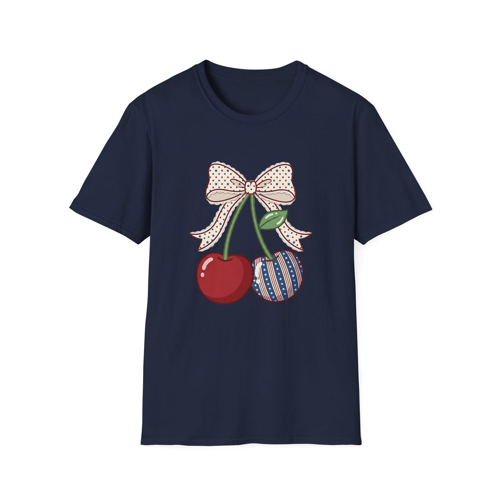Cute Vintage Cherry with Bow Graphic Tee