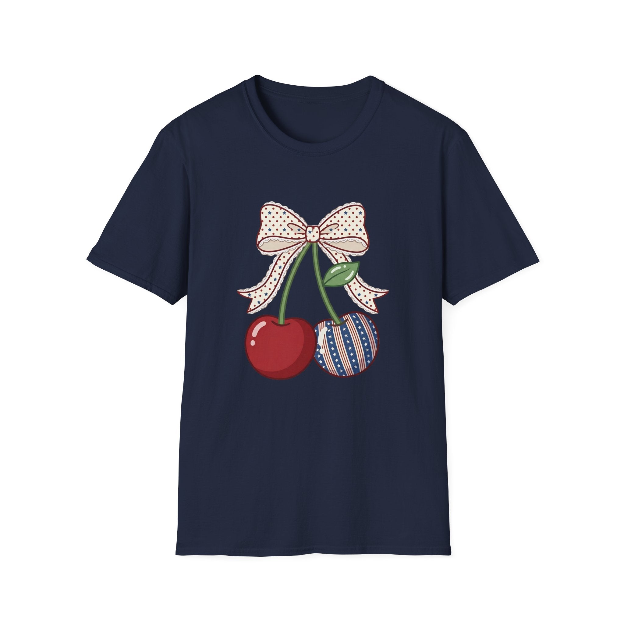 Cute Vintage Cherry with Bow Graphic Tee