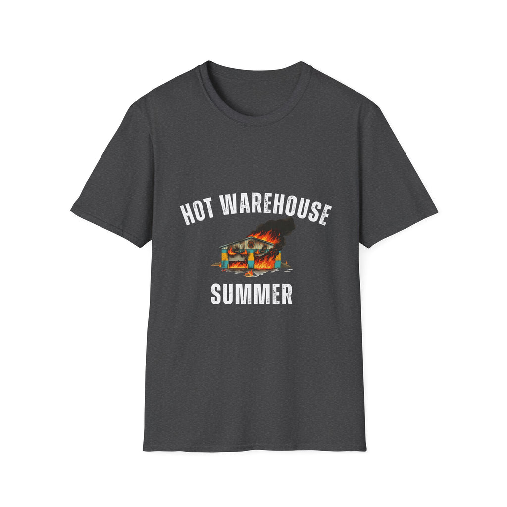 Hot Warehouse Summer T-Shirt- Vintage Flaming Warehouse Graphic Tee