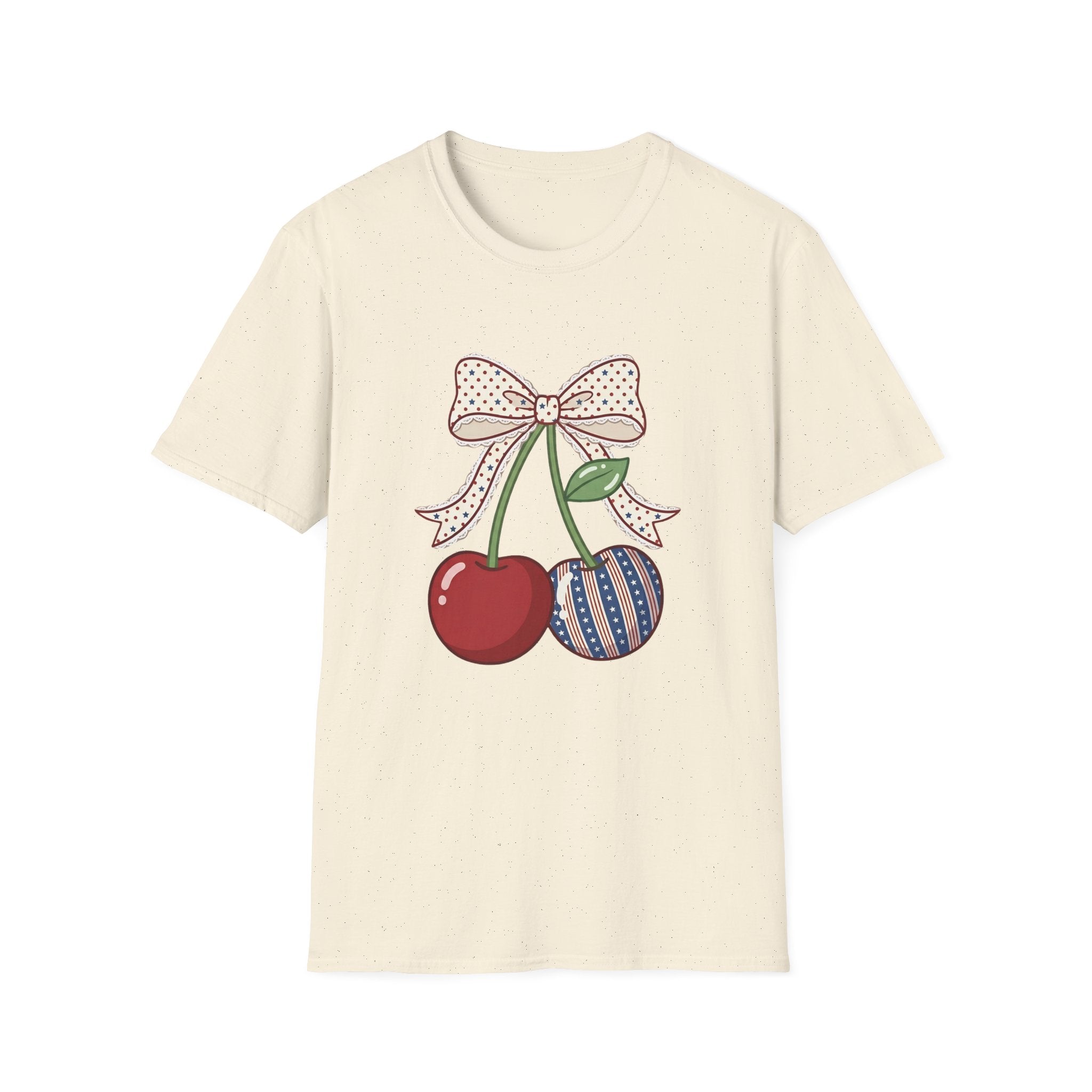 Cute Vintage Cherry with Bow Graphic Tee