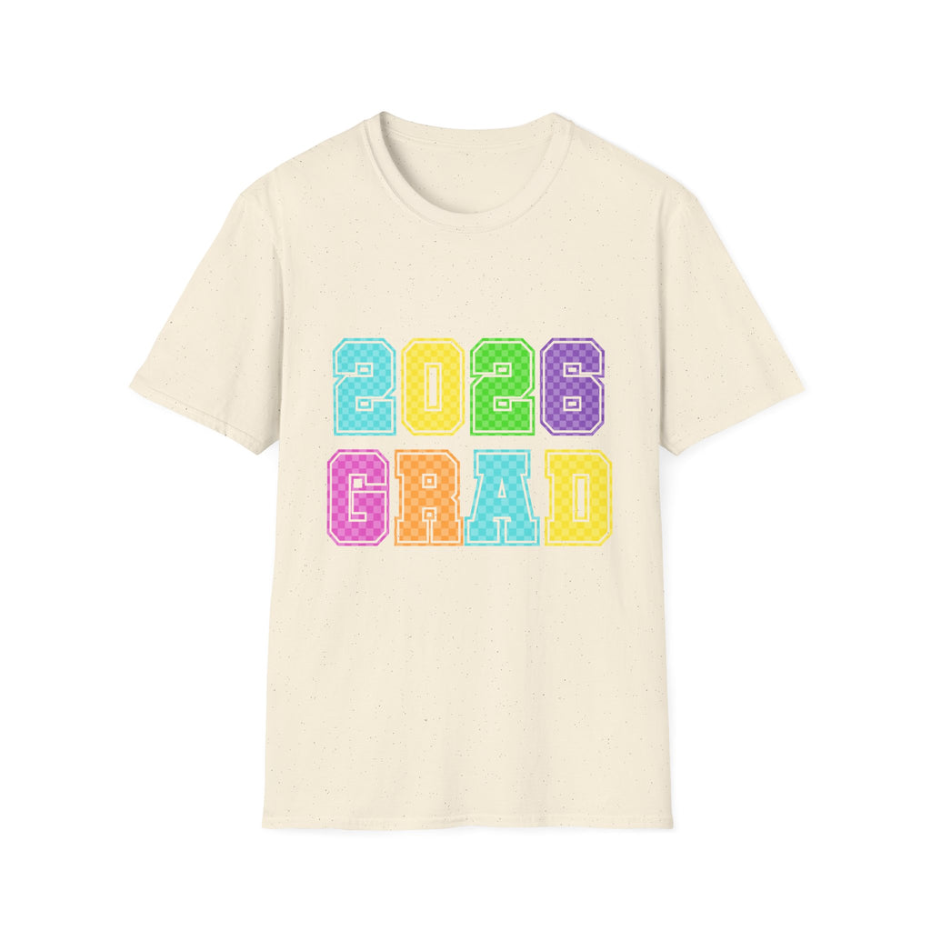 2026 Grad T-Shirt — Colorful Block Letter Graduation Tee