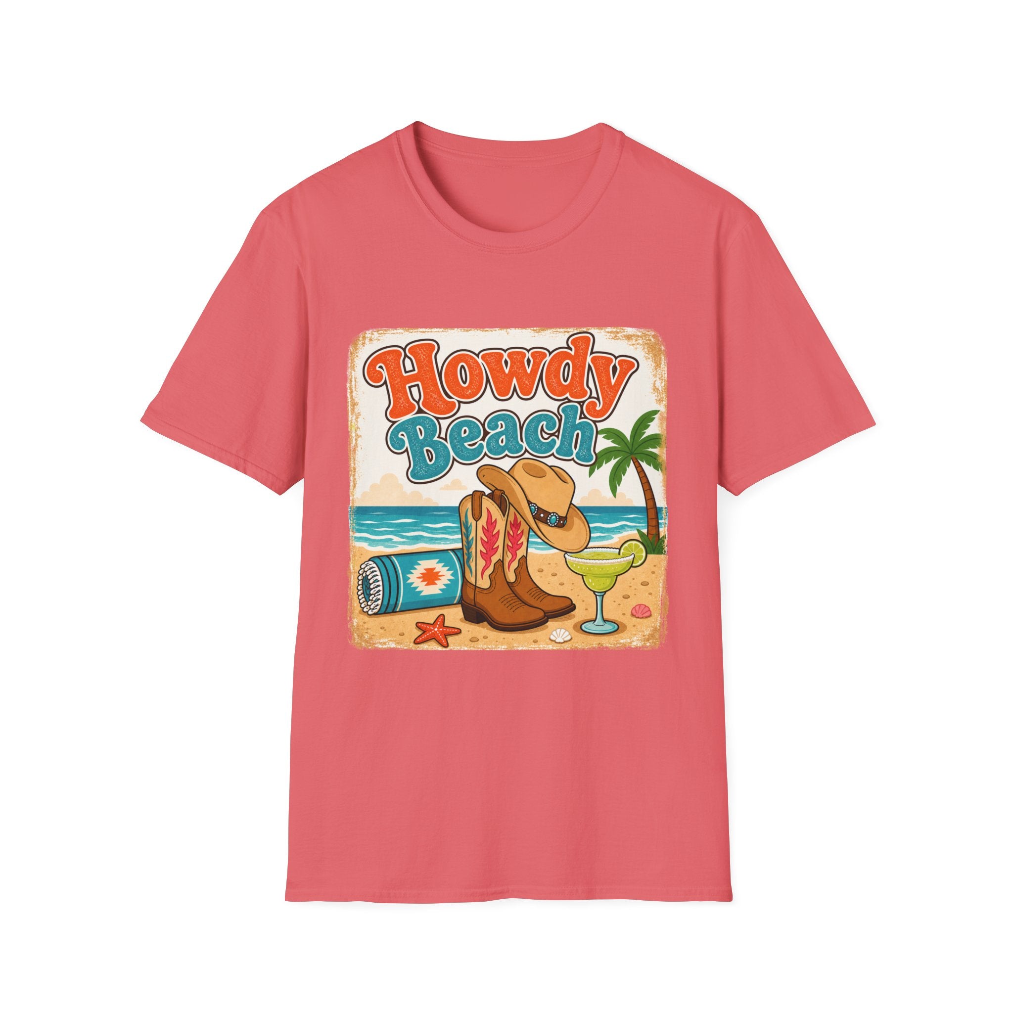 Retro Cowboy Boots & Margarita Beach T-Shirt