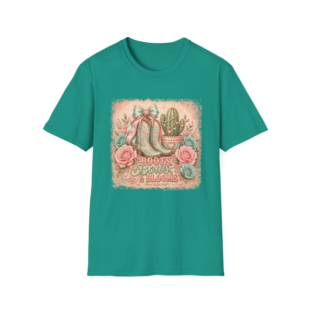 Cowgirl Boots & Cactus Floral Western Graphic Tee