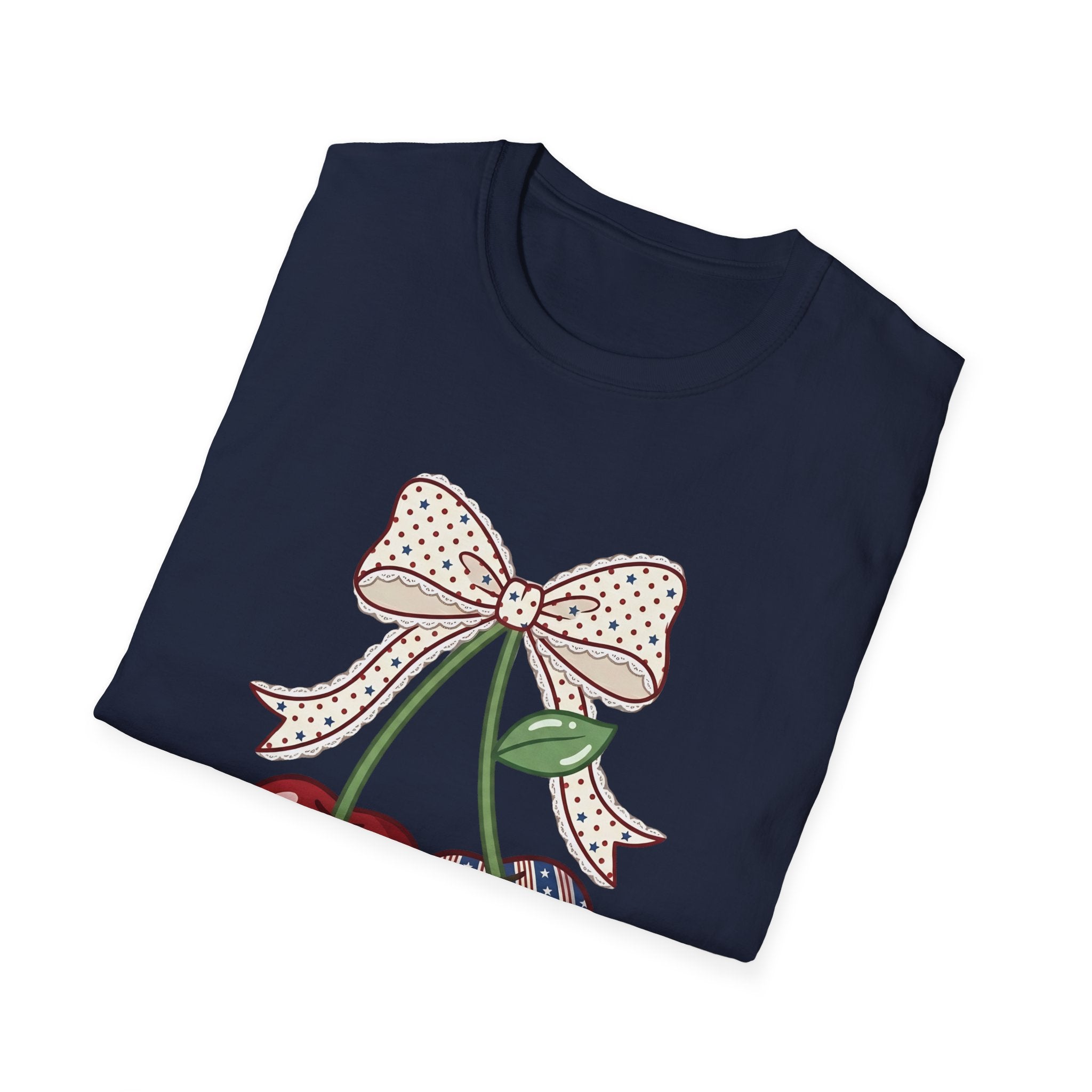 Cute Vintage Cherry with Bow Graphic Tee