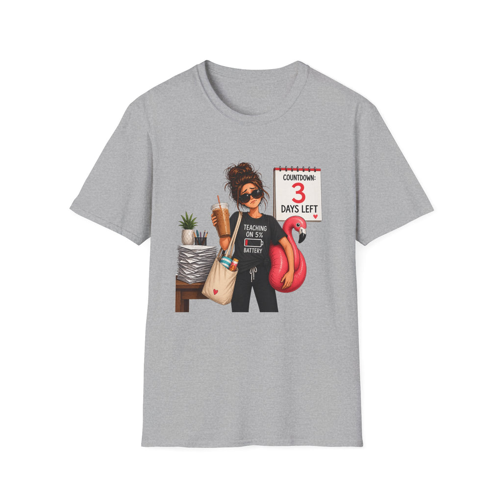 Teacher Countdown 3 Days Left T-Shirt — Funny End‑of‑School Vacation Tee