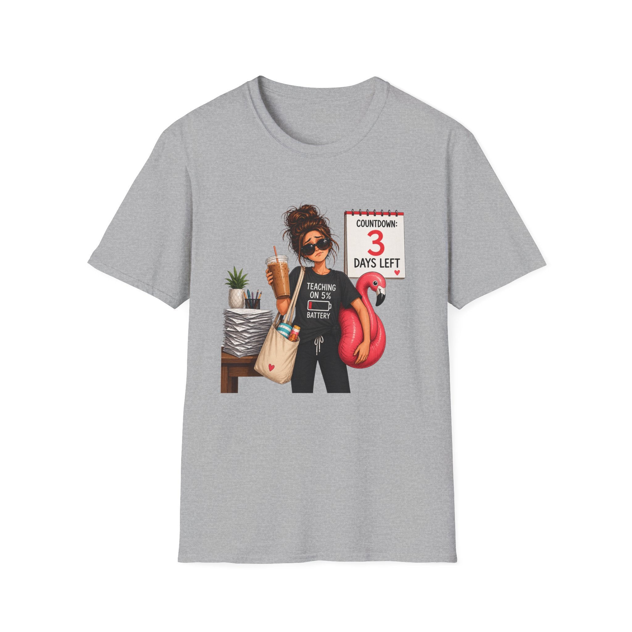 Teacher Countdown 3 Days Left T-Shirt — Funny End‑of‑School Vacation Tee