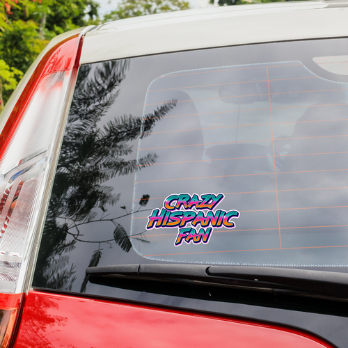 Crazy Hispanic Fan Die-Cut Sticker — Colorful Retro Pride Decal