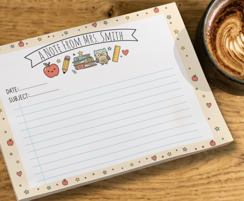 Cute Personalized Teacher's Notepad