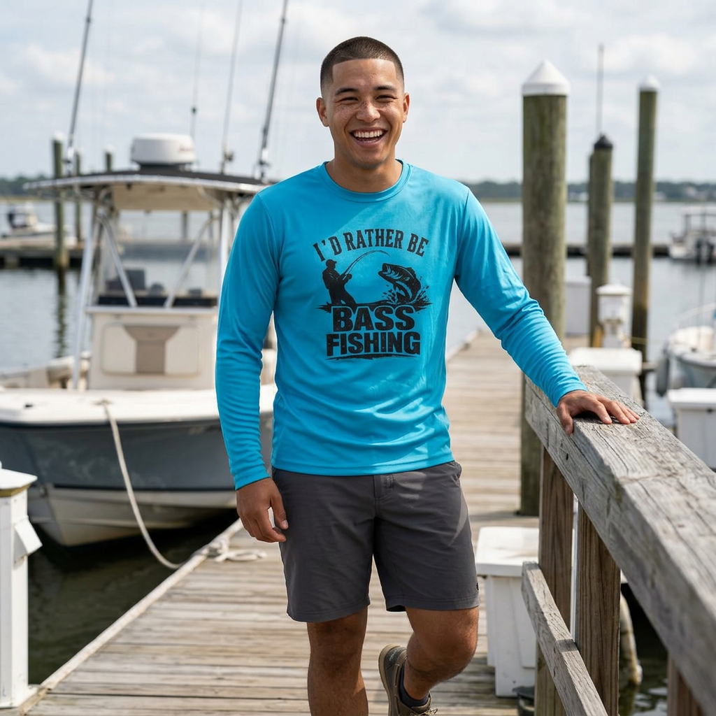 I'd Rather Be Bass Fishing Lightweight Long Sleeve Shirt