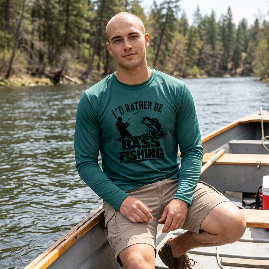 I'd Rather Be Bass Fishing Lightweight Long Sleeve Shirt