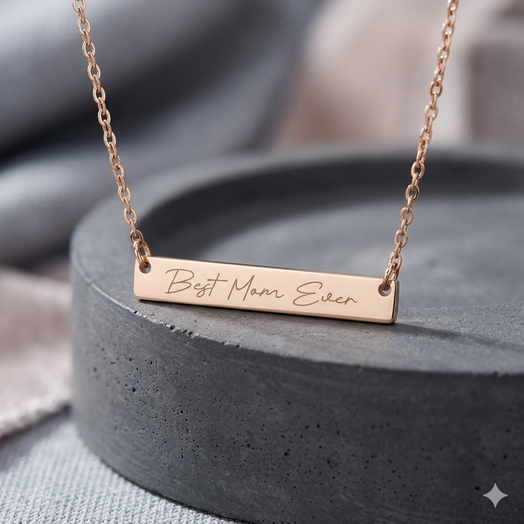 Personalized Engravable Horizontal Bar Necklace for Gift