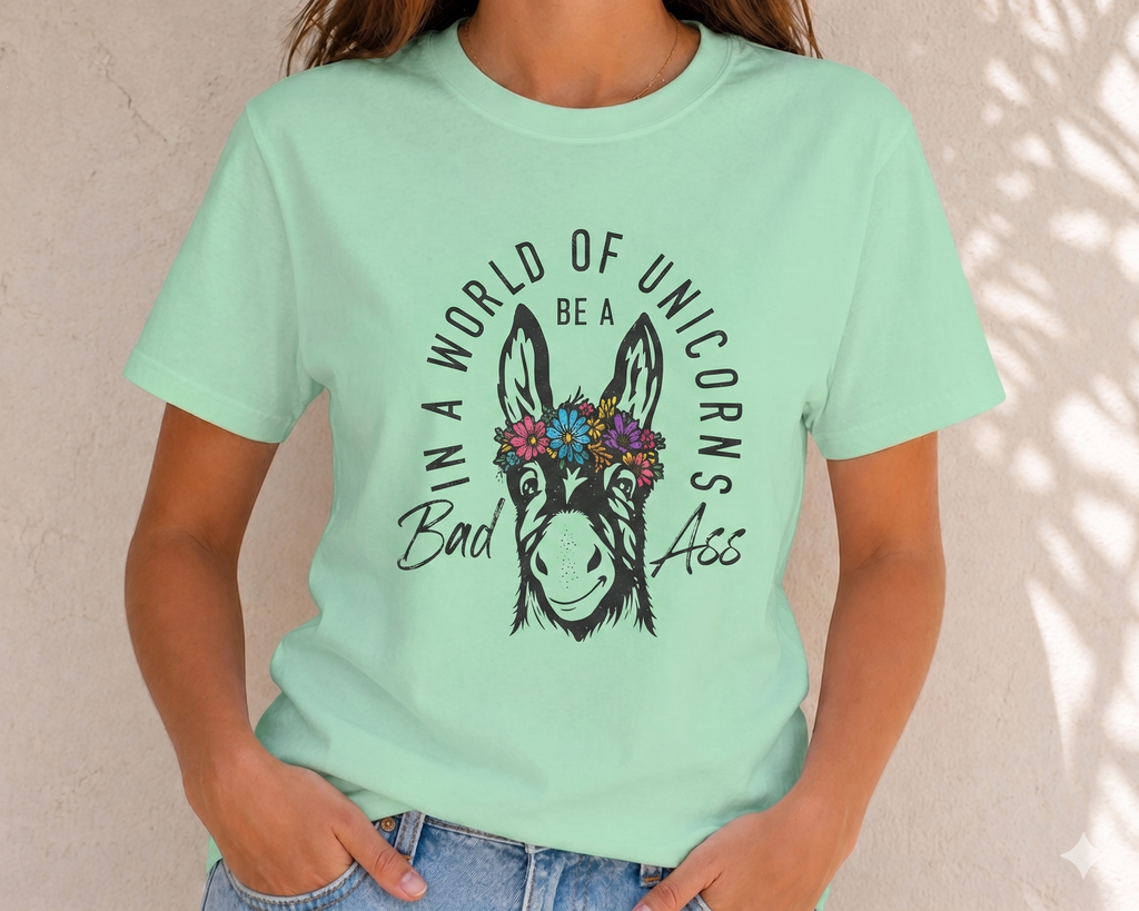 Funny Donkey Floral Crown T-shirt
