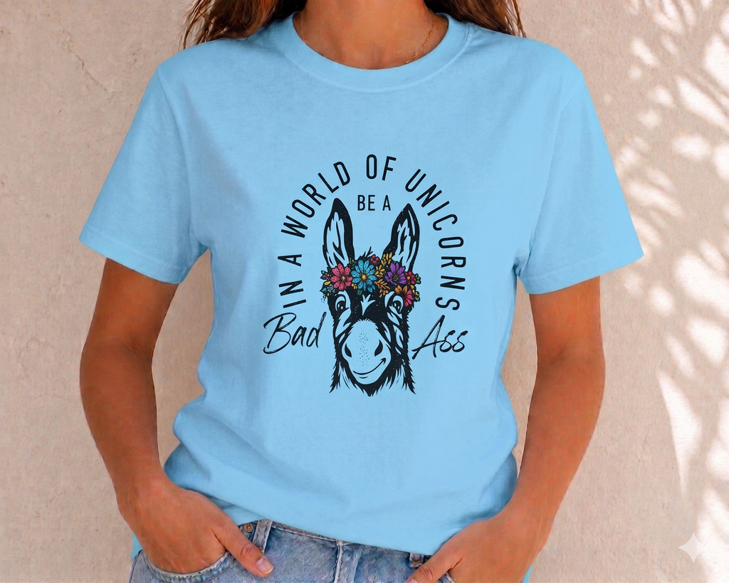 Funny Donkey Floral Crown T-shirt
