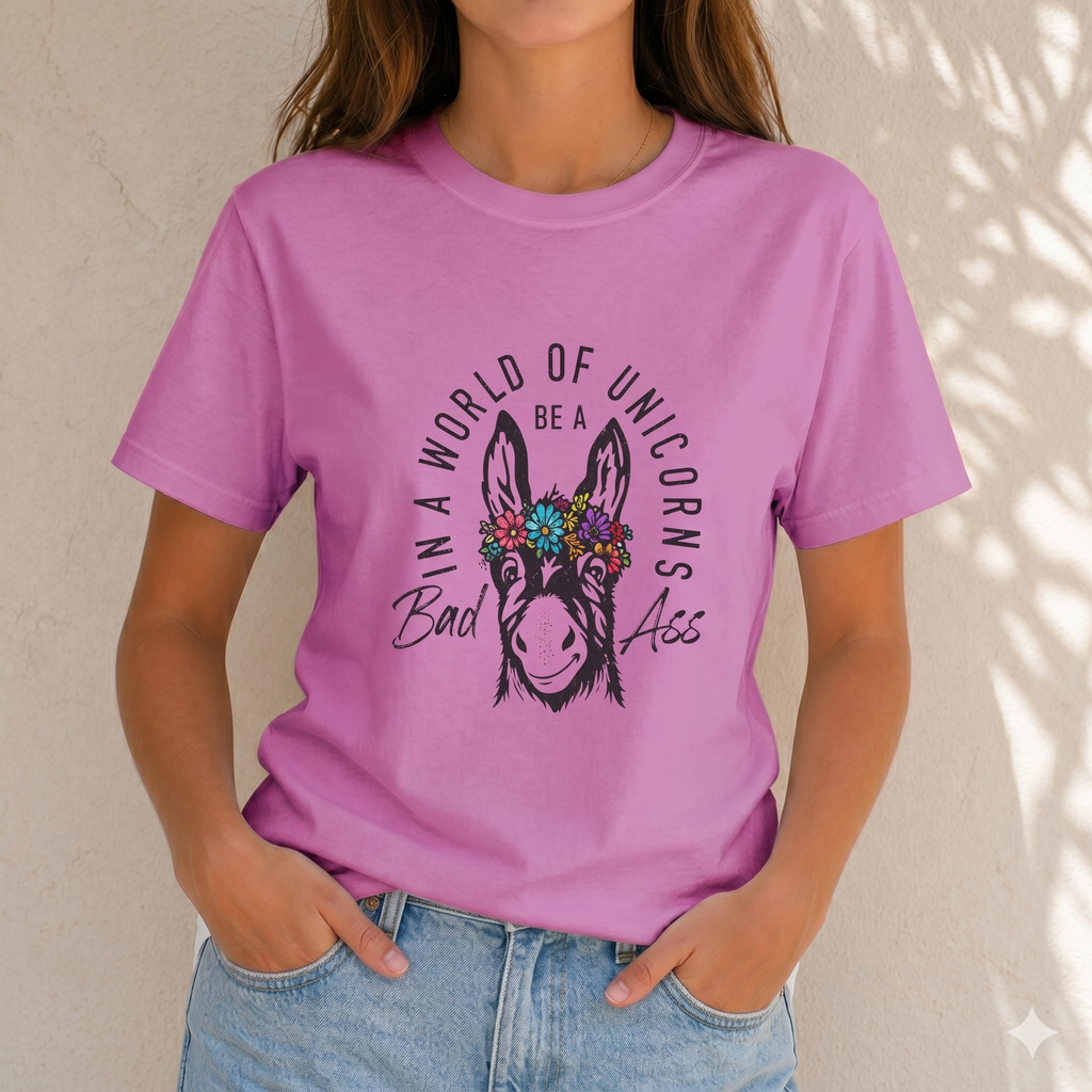 Funny Donkey Floral Crown T-shirt