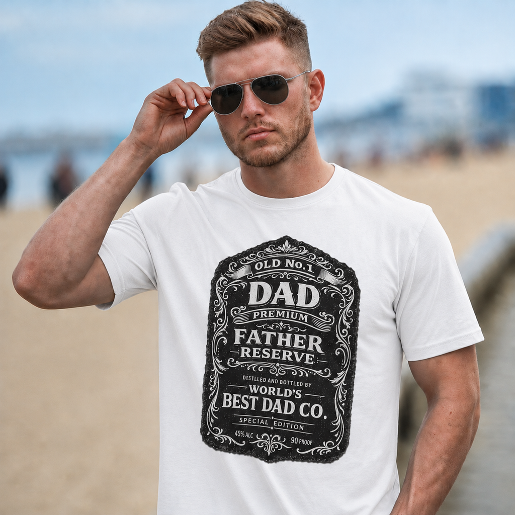 Best Dad Co. Vintage Label T-Shirt-Father's Day Gift