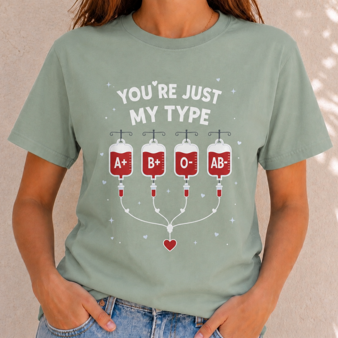 You're Just My Type- Blood Type Medical Humor Tee