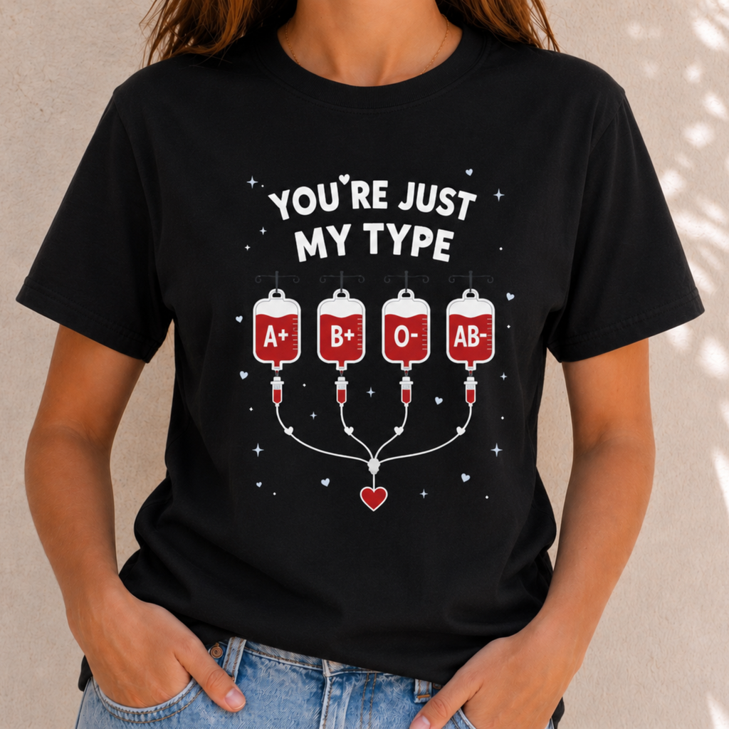 You're Just My Type- Blood Type Medical Humor Tee