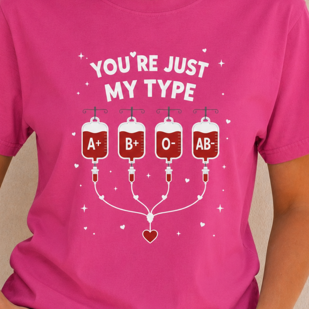 You're Just My Type- Blood Type Medical Humor Tee