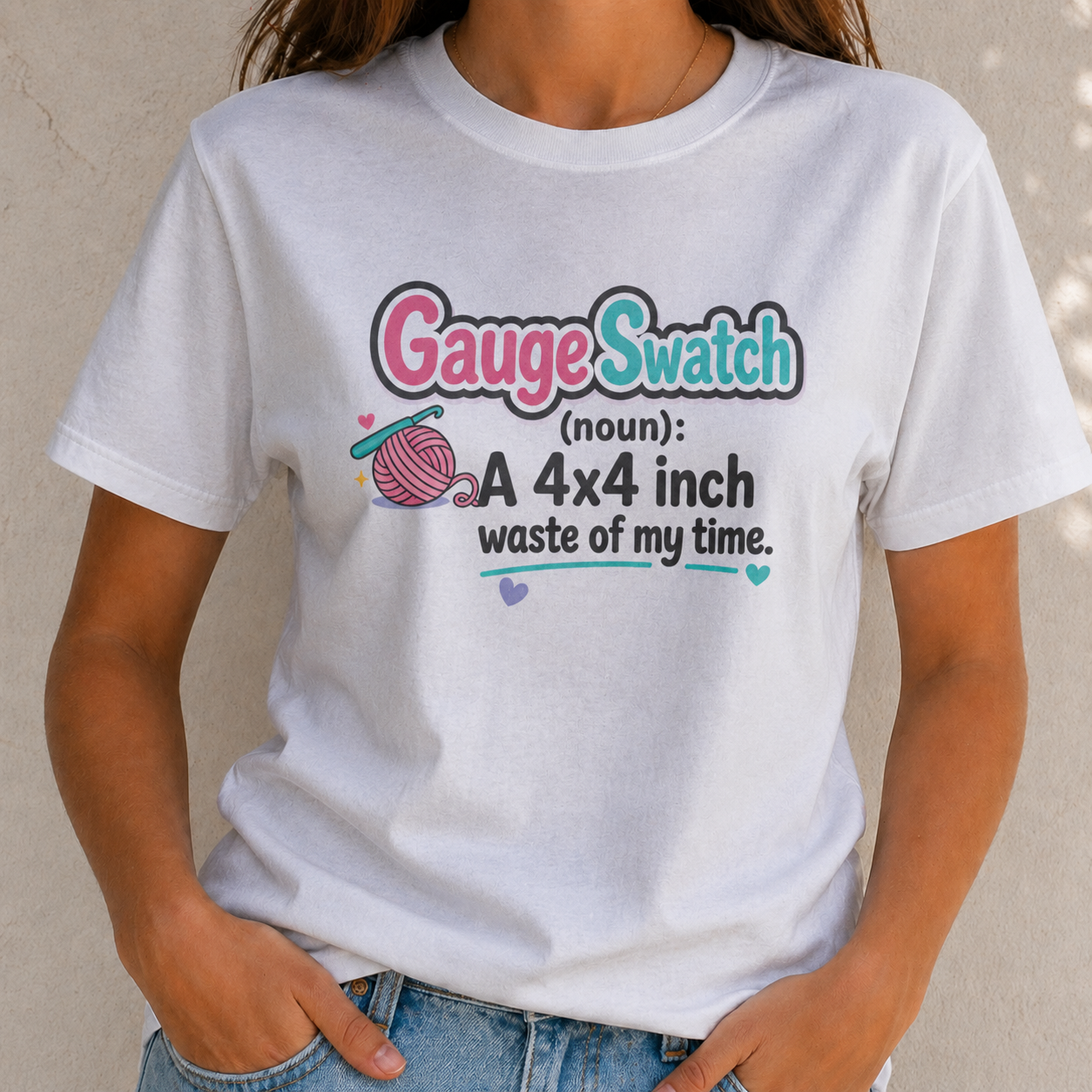 Gauge Swatch Waste of Time-Knitting and Crochet T-Shirt